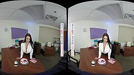 angela white gets a birthday surprise at work and puts out for it?