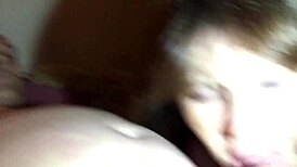 Throwback granny Carmen delivers closeup cock sucking in POV