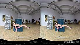 Lovely Blonde Amateur Rips Clothes And Dances In Lingerie While Stripping In Vr!