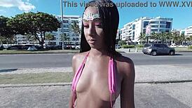 Mambos Carnaval 2024 Brazil - Sexy Girl Parades Nearly Naked Before Orgy Party