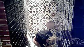 spying on a pink anus through hidden cam in a dirty toilet setup.