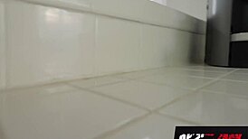 How does skinny petite Aria Haze handle this hot pounding interview?