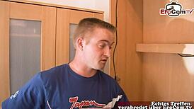 German teen couple tries first-time swinger casting with stranger