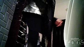 spying on a pink anus through hidden cam in a dirty toilet setup.