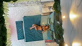 monika fox poses naked on the bed with big tits