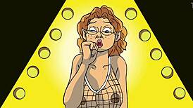 pawg stripper encounters trouble in anime style