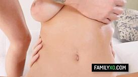 Busty teen Ella Knox banging stepdad and stepbrother hard