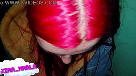 POV big tits amateur gets face fucked and cums in mouth while outdoors
