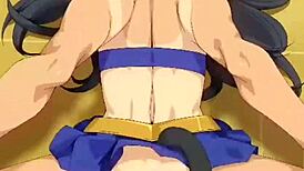 Cheerleader leader loses bet and gets her pussy licked in anime hentai