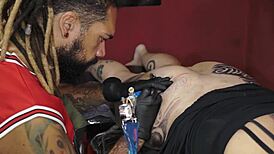 making my new tattoo on the big ass