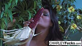 charley cums all over herself in solo fun