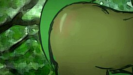 Lustful encounter with big tits bent over in the forest