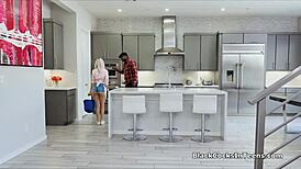 Hey teen cleaner, can you handle this huge black cock pounding?