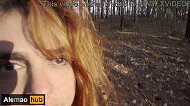 Fucking Hot Redhead Latina in Mysterious Forest Public Cumshot - Alemaohub