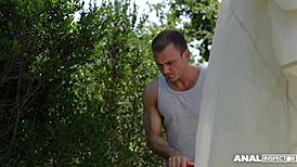 Anal Fucking Drives Model Satin Bloom to Multiple Orgasms Outdoors