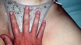 redhead in panties holds back after partner finishes