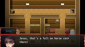 In the harem game, farmer's daughter plays with furry horsecock dildo