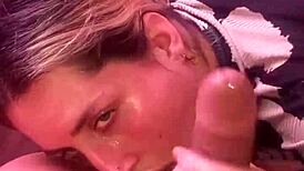 Blonde Amateur Delivers Intense Homemade Deepthroat Action