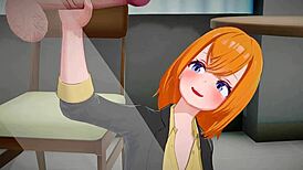 Hardcore Sex and Handjob with Moaning Yotsuba Nakano in 3D Hentai