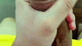 This cute portuguese twink jerks off solo in his neighbor's place.