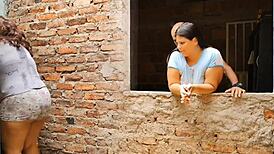 Perverted stepfather takes advantage while wife is busy with laundry.