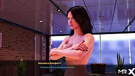 girl flaunts tits in red suit costume for 3d game 😘