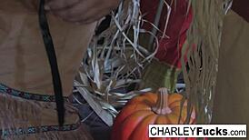 charley cums all over herself in solo fun