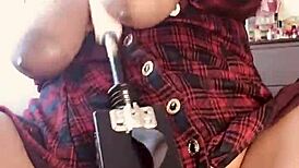 big titty slut fucked by machine, huge tits bouncing 😈