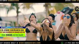 This dildo is pounding the brunette and blonde lesbians with toys.