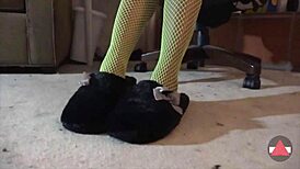 Worship My Green Fishnets Feet In Femdom Domination!