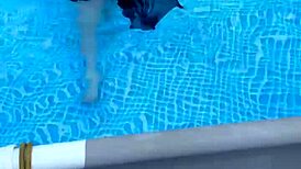 Beautiful Woman Enjoying Pool Time With Natural Assets