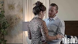 johnny goodluck and victoria voxxx smile for the camera during pov blowjob with petite teen