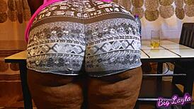 sexy ebony housemaid gets wet in full red clip