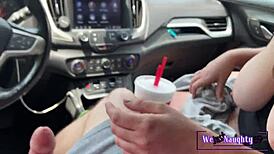 couple sharing intimate car moments