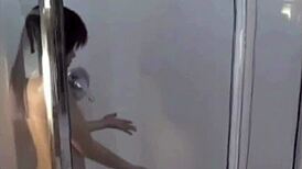 Japanese babe fingers pussy in shower cumshot
