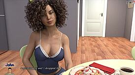 Katia John can't help staring at those big boobs during training!