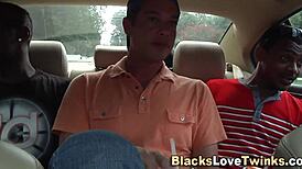 gay black guy jizzing in interracial threesome