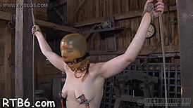 Gagged and bound for intense choking and pussy fucking punishment