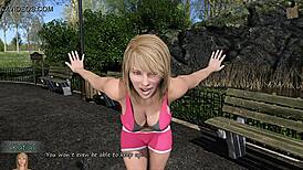 Katia John can't help staring at those big boobs during training!