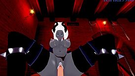 Intense sex with cerberus and judgement in helltaker pov hentai 😈