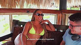 Ebony colombian woman meets virgin nerd guy in first interracial encounter