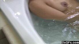 My Latina Girlfriend Plays with Her Pussy in the Tub