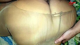 He ripped her pantyhose open and went straight for those curvy legs.