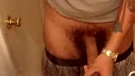 showing off my monster cock for the camera in solo masturbation