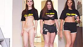 Young tattooed woman meets muscular bodybuilder for a pickup adventure