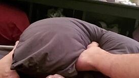 I'm getting my small cock stroked so good.