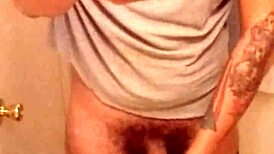 showing off my monster cock for the camera in solo masturbation