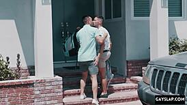 Intense Emotions in Interracial Gay Threesome with Big Black Cocks