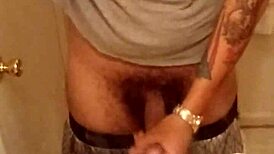 showing off my monster cock for the camera in solo masturbation