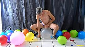 Balloon play with horny gay dilf richard lennox